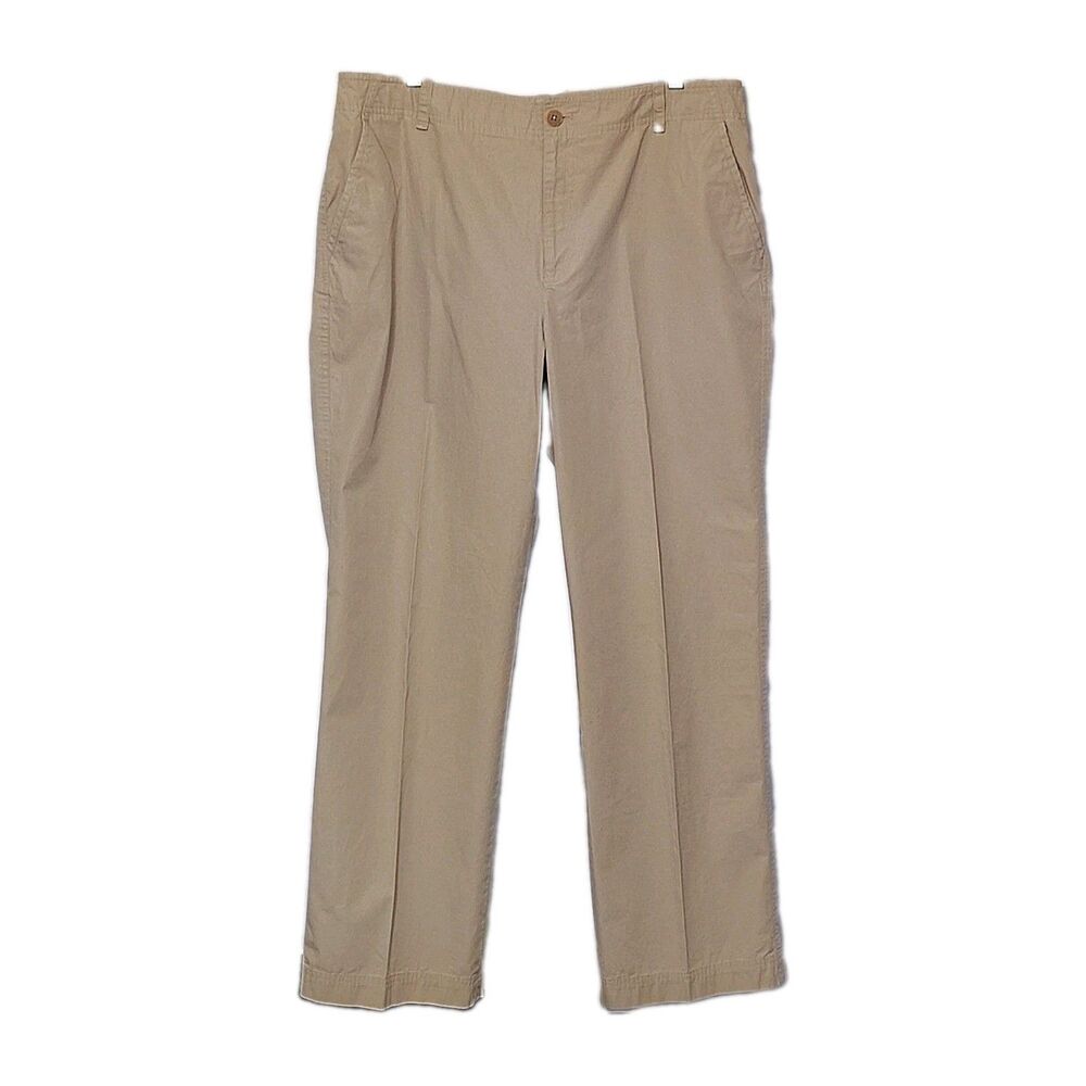 Lauren Ralph Lauren Pants Women's 14 Flat Front 100% Cotton Slash Pockets Tan